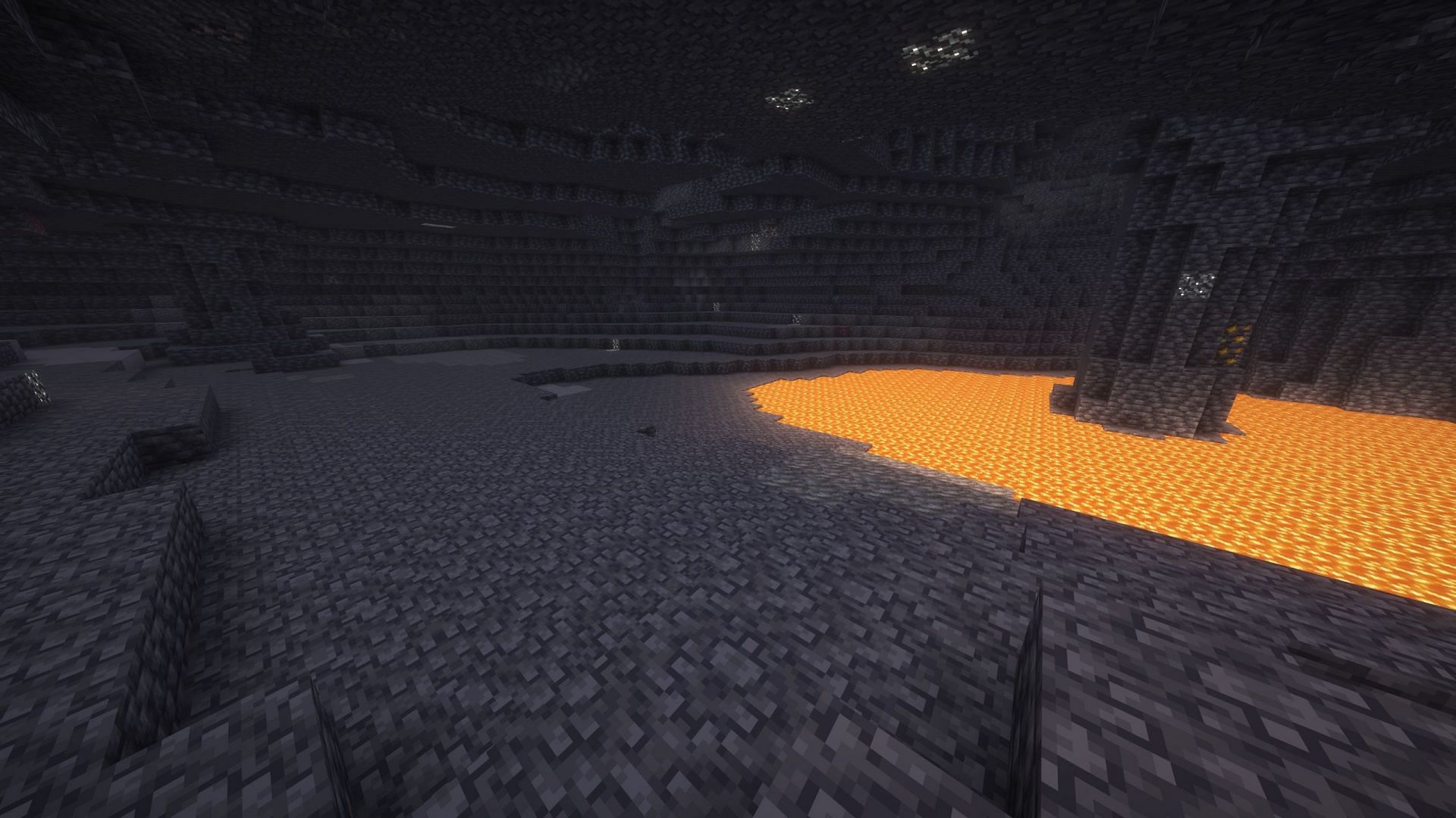 Diamonds can be easily spotted in large cheese caves (Image via Sportskeeda Gaming || Mojang Studios)